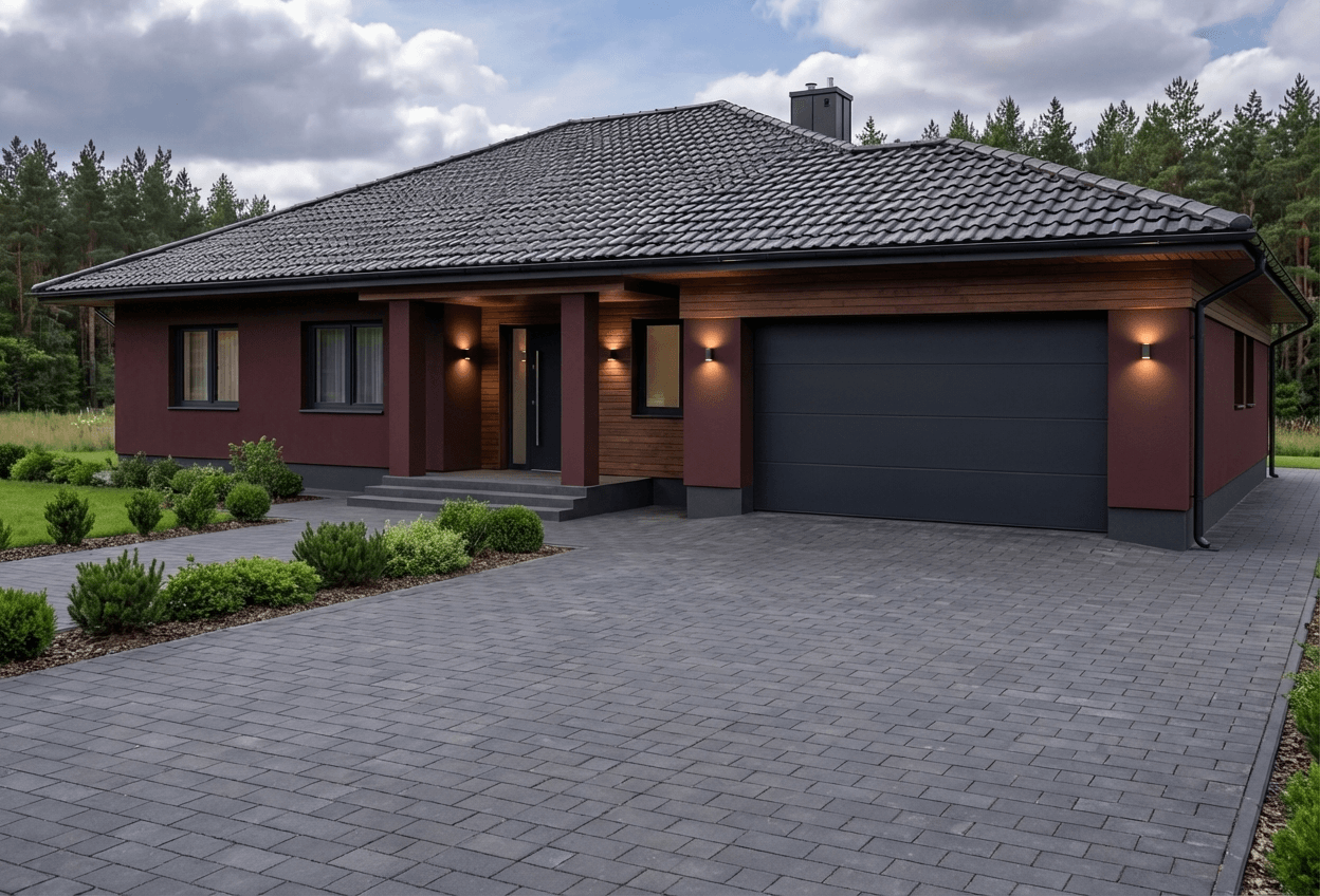 Styl elewacji: Burgundowa Głębia