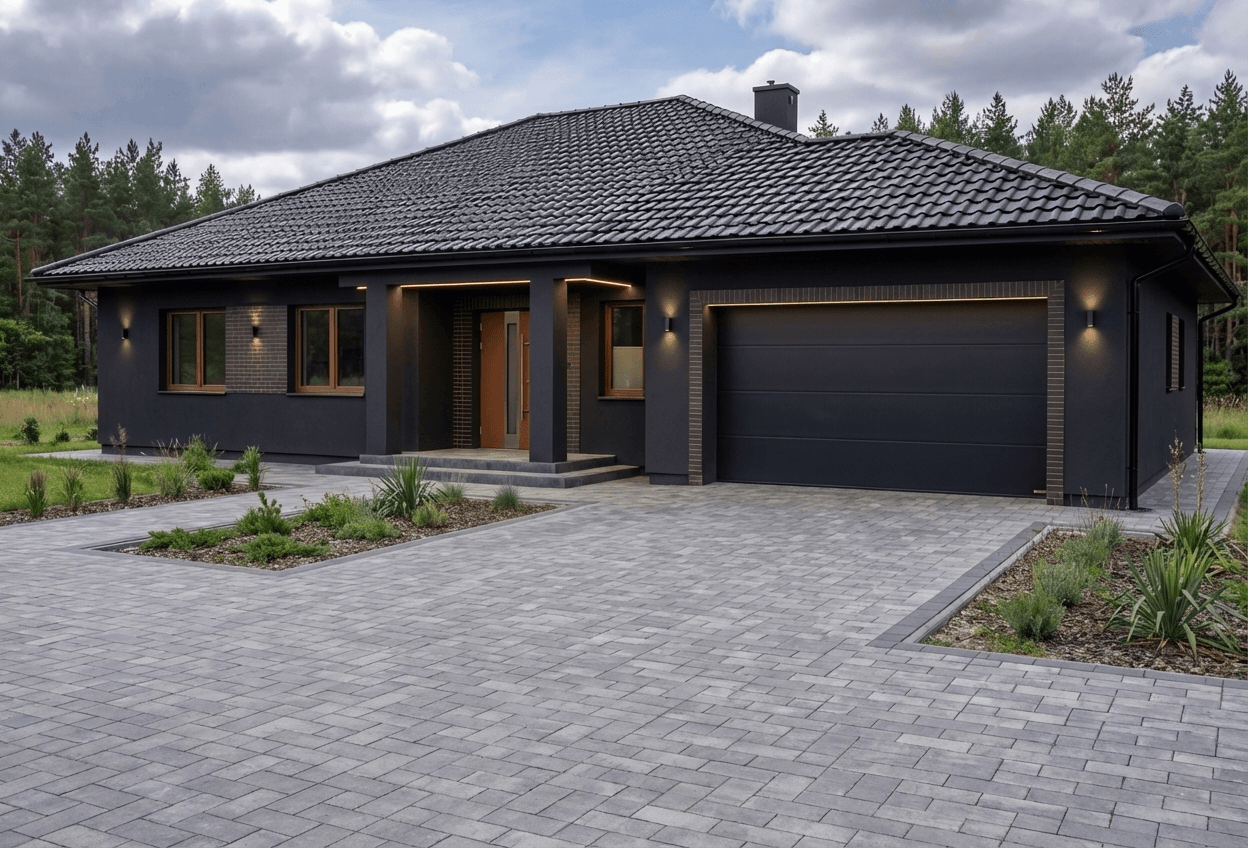 Styl elewacji: Czarny Monolit